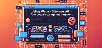 Using Web Storage API in JavaScript for Local Storage Management image