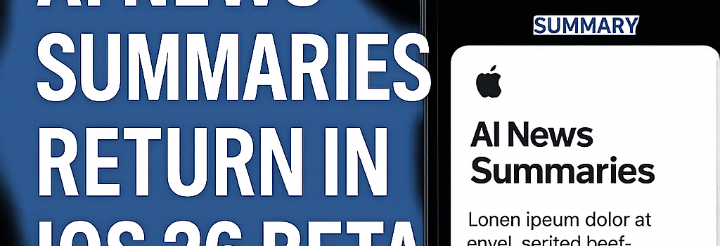 Apple’s AI News Summaries Return in iOS 26 Beta image