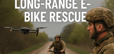 Ukrainian Forces Use Drone for Long-Range E-Bike Rescue image